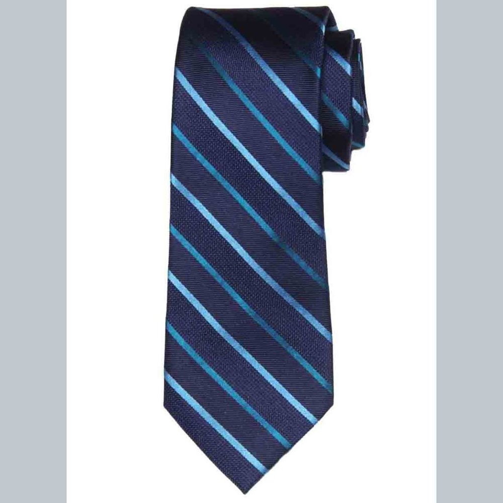 Ted Baker London TIe Navy Blue Teal Striped Men's